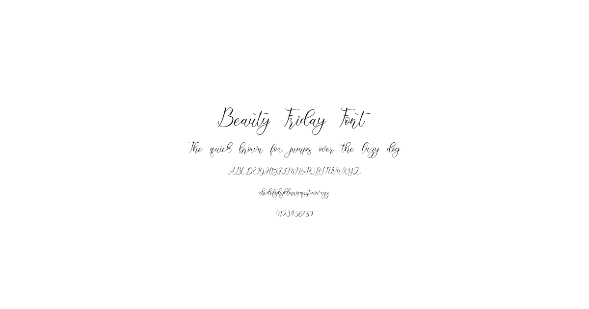 Beauty Friday Font preview