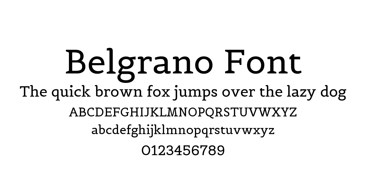 Belgrano Font font preview