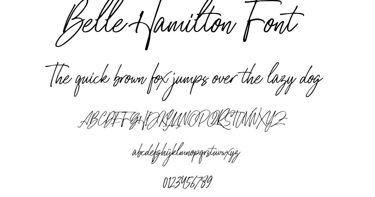 Belle Hamilton Font font preview