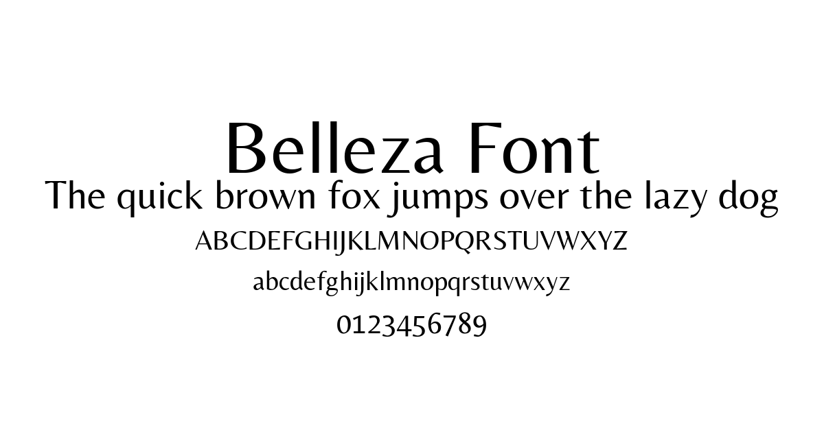 Belleza Font font preview