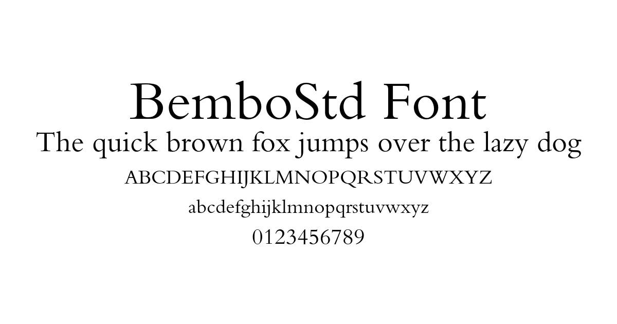 BemboStd Font preview