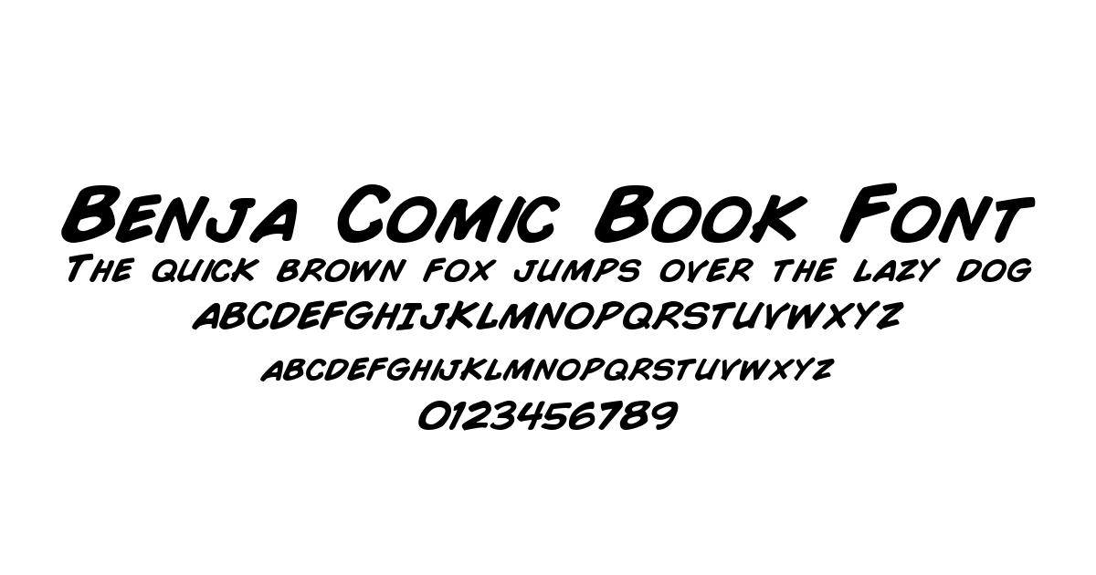 Benja Comic Book Font font preview