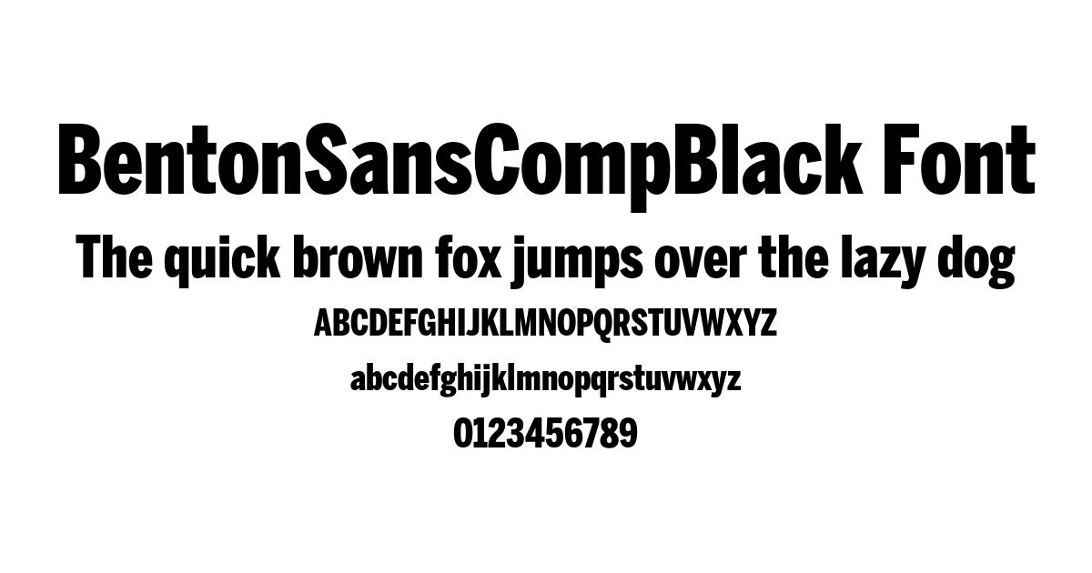 BentonSansCompBlack Font preview