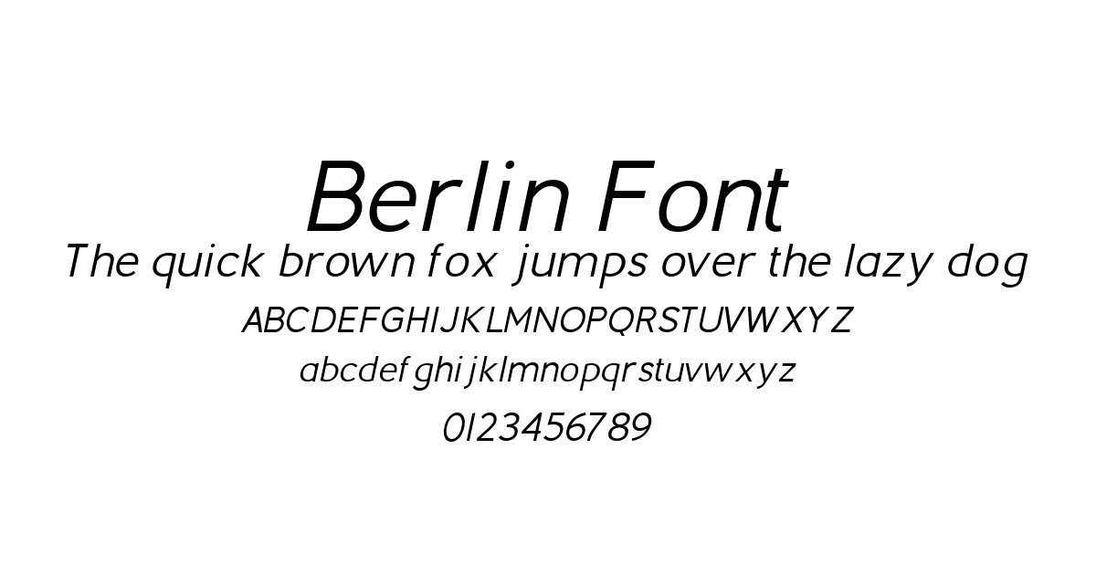 Berlin Font preview