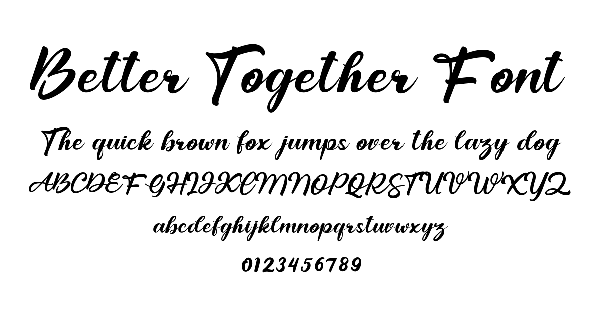 Better Together Font font preview