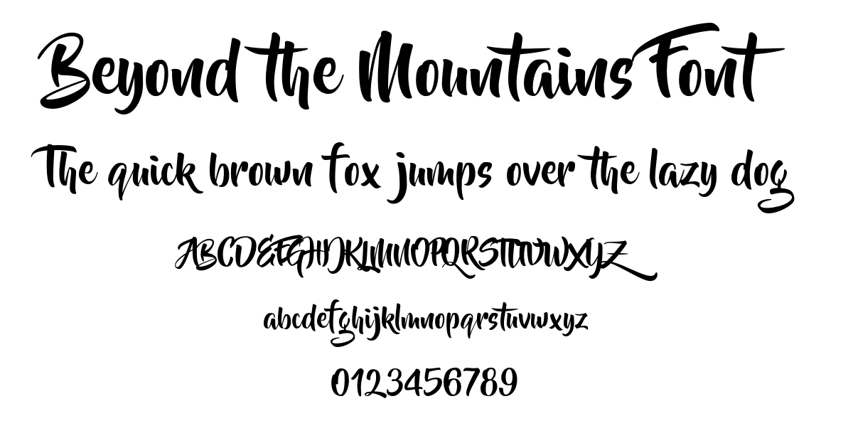 Beyond the Mountains Font preview