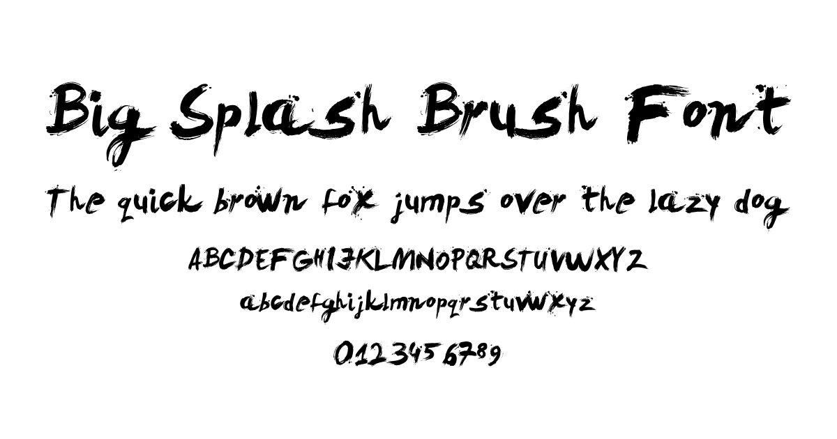 Big Splash Brush Font font preview