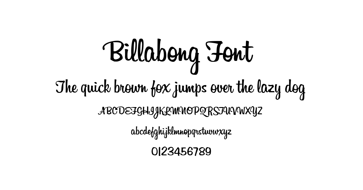 Billabong Font preview