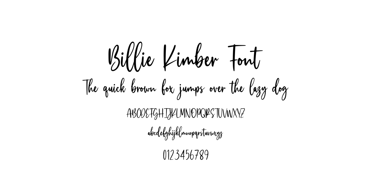 Billie Kimber Font preview