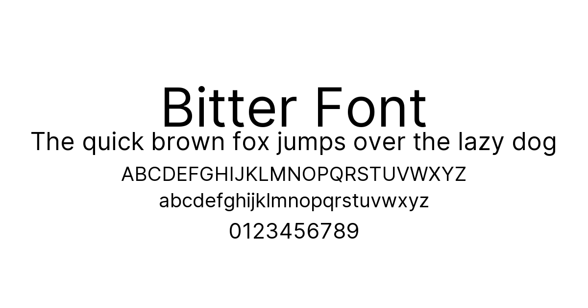 Bitter Font font preview
