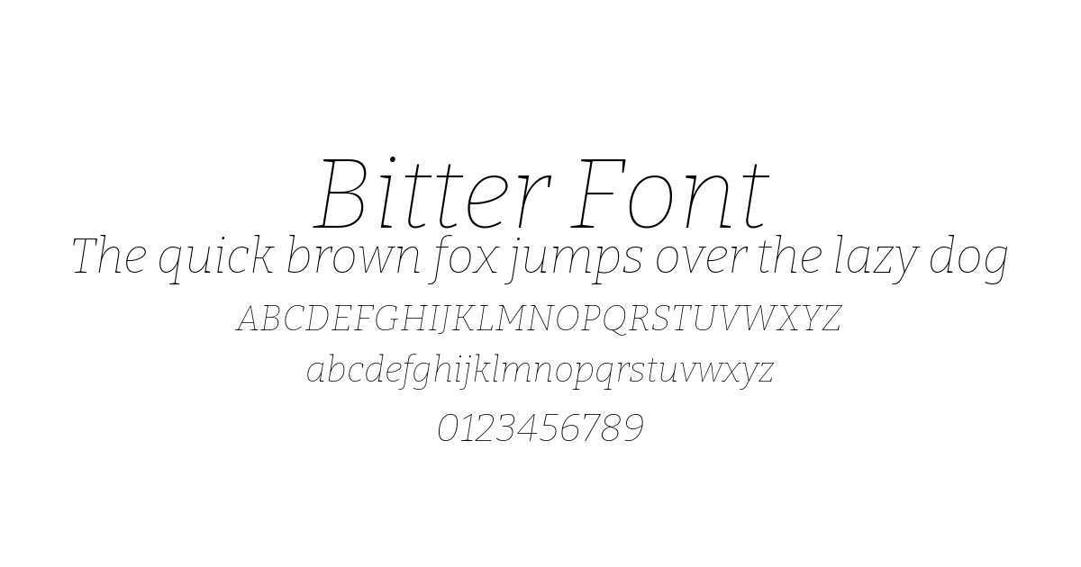 Bitter Font font preview