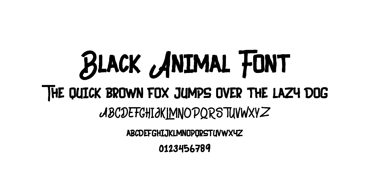 Black Animal Font preview