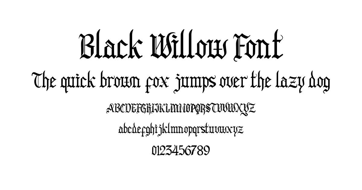 Black Willow Font font preview
