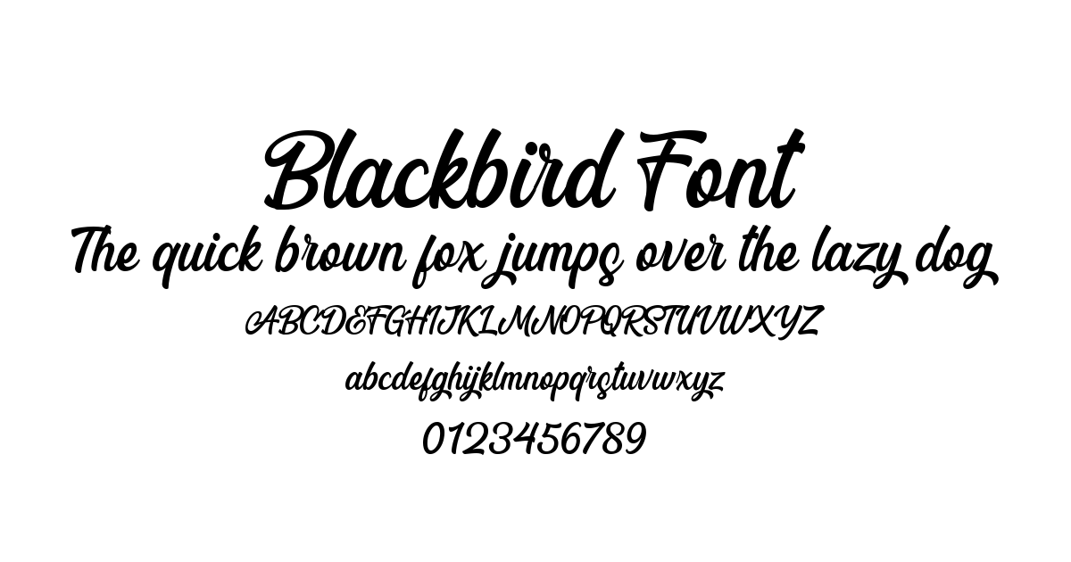 Blackbird Font font preview