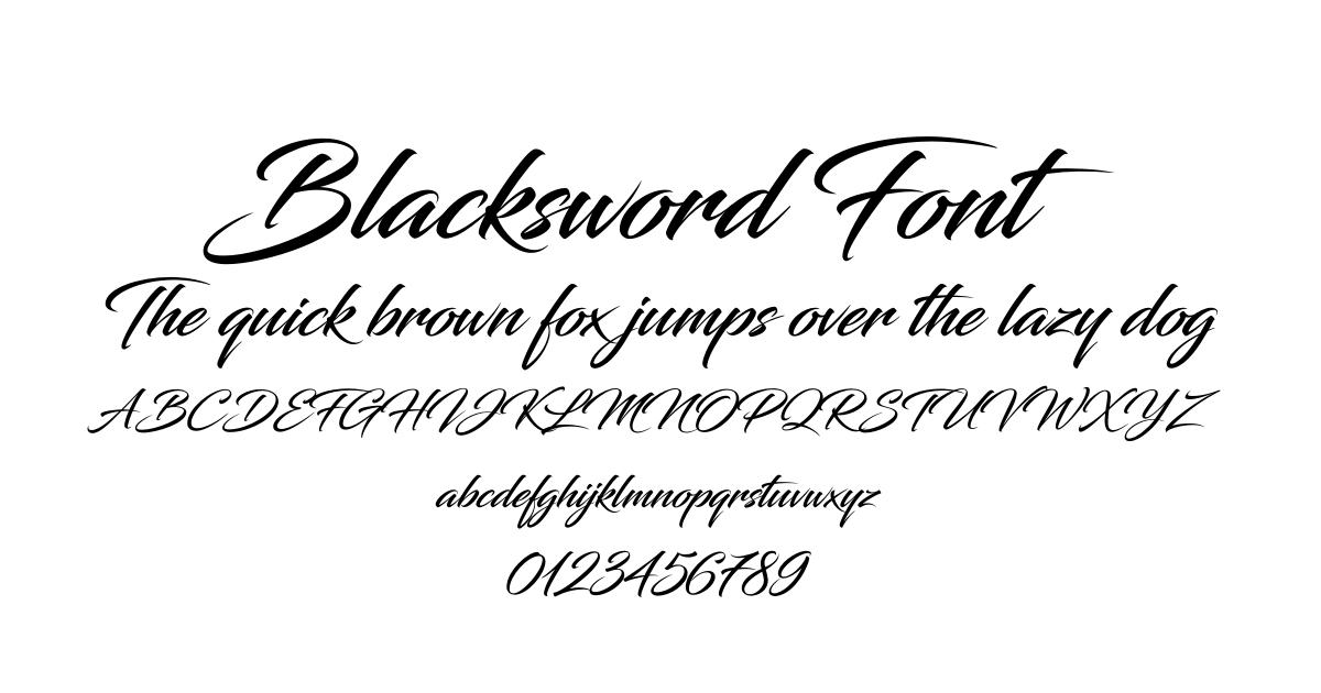Blacksword Font preview