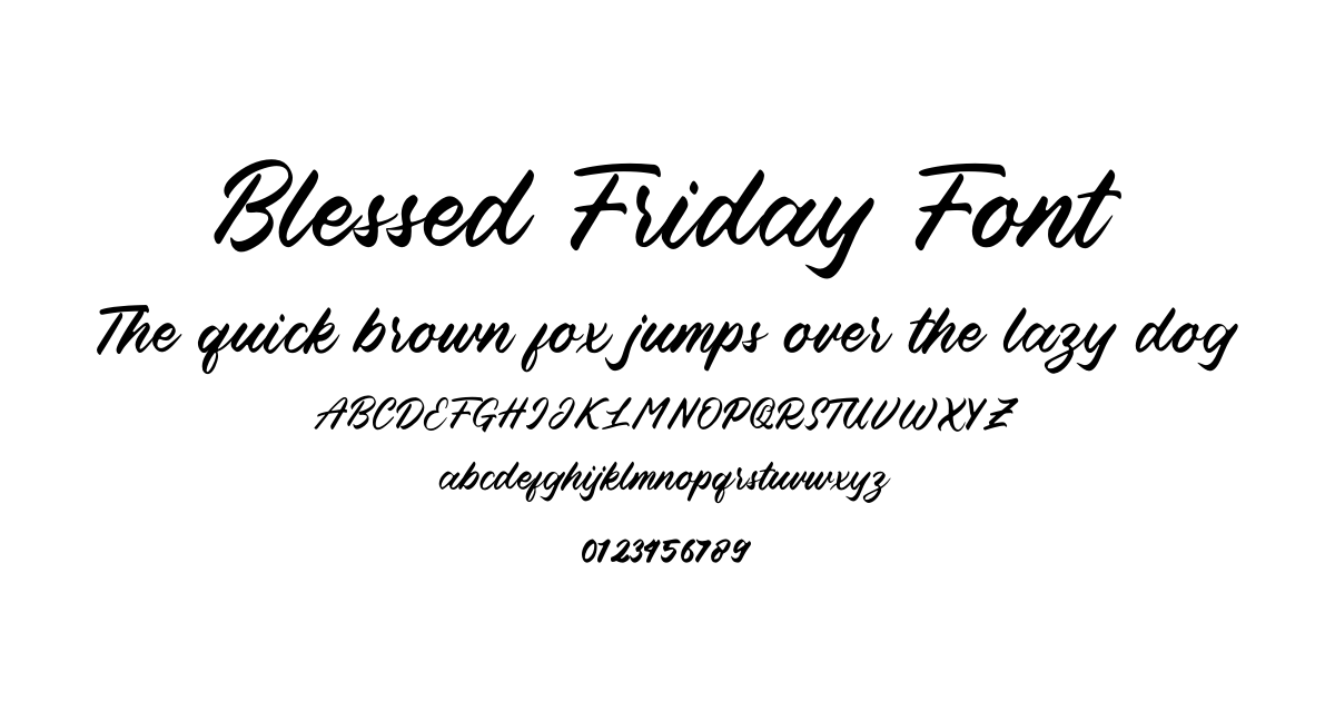 Blessed Friday Font font preview