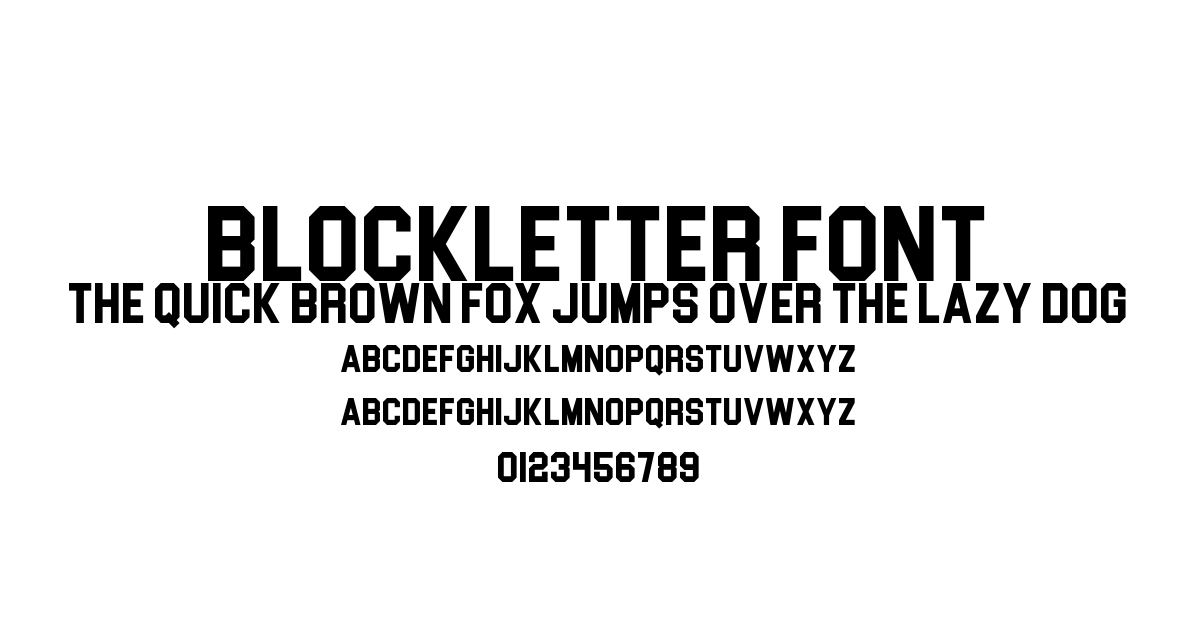 Blockletter Font font preview