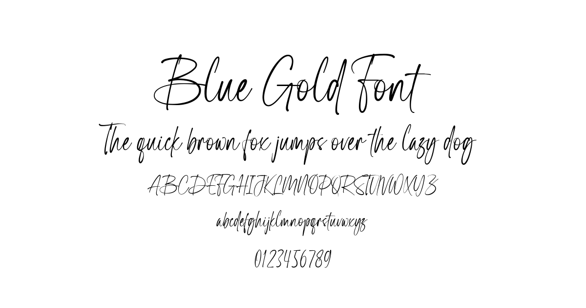 Blue Gold Font preview