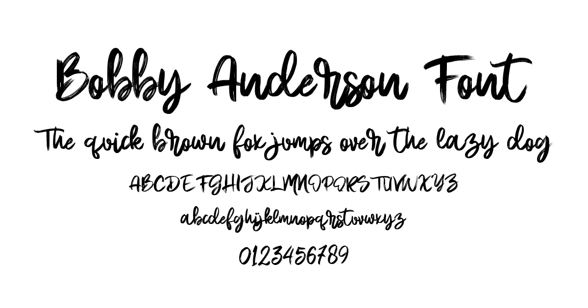Bobby Anderson Font font preview