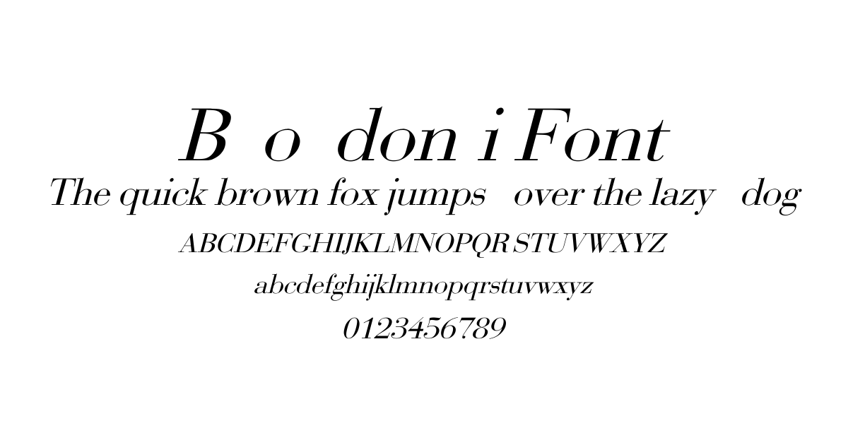 Bodoni Font font preview