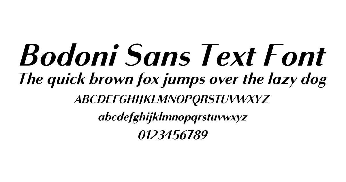 Bodoni Sans Text Font preview