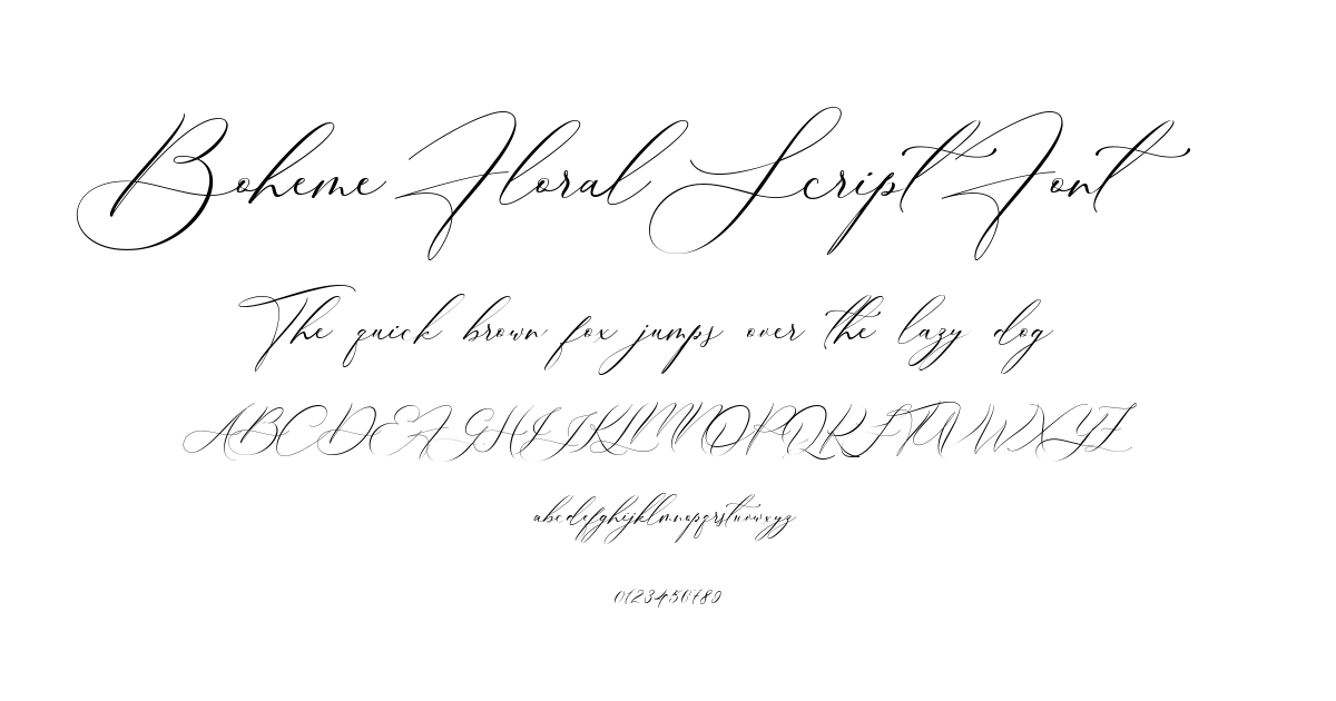 Boheme Floral Script Font font preview