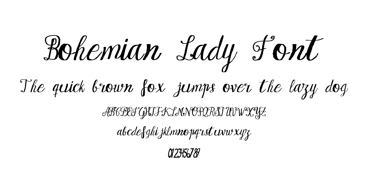 Bohemian Lady Font preview