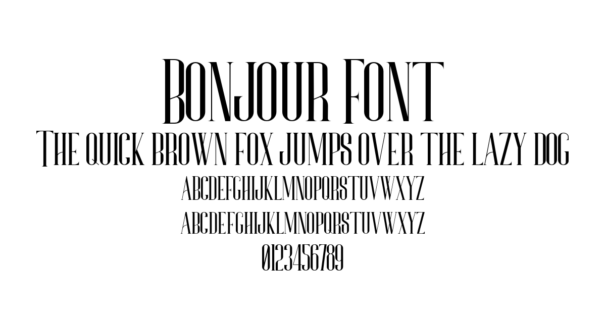 Bonjour Font preview