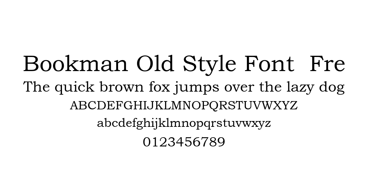 Bookman Old Style Font  Fre preview