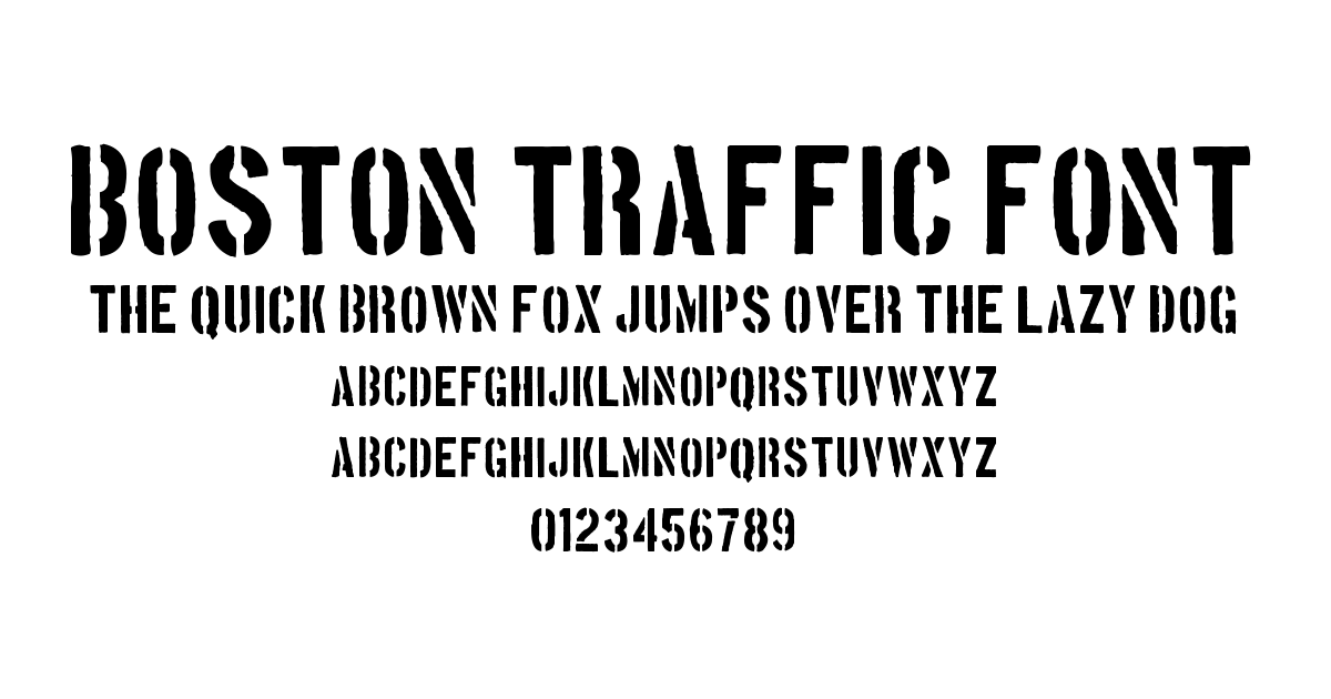 Boston Traffic Font font preview