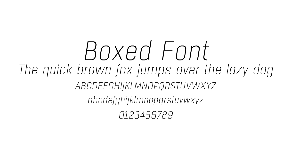 Boxed Font preview