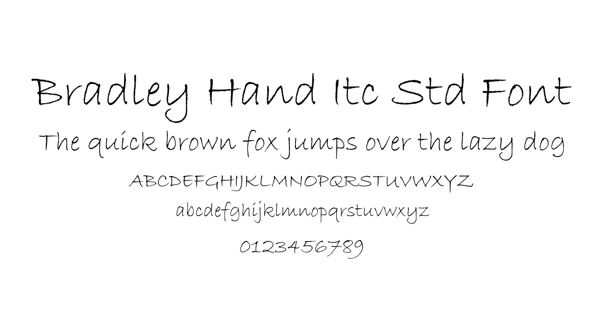 Bradley Hand Itc Std Font preview