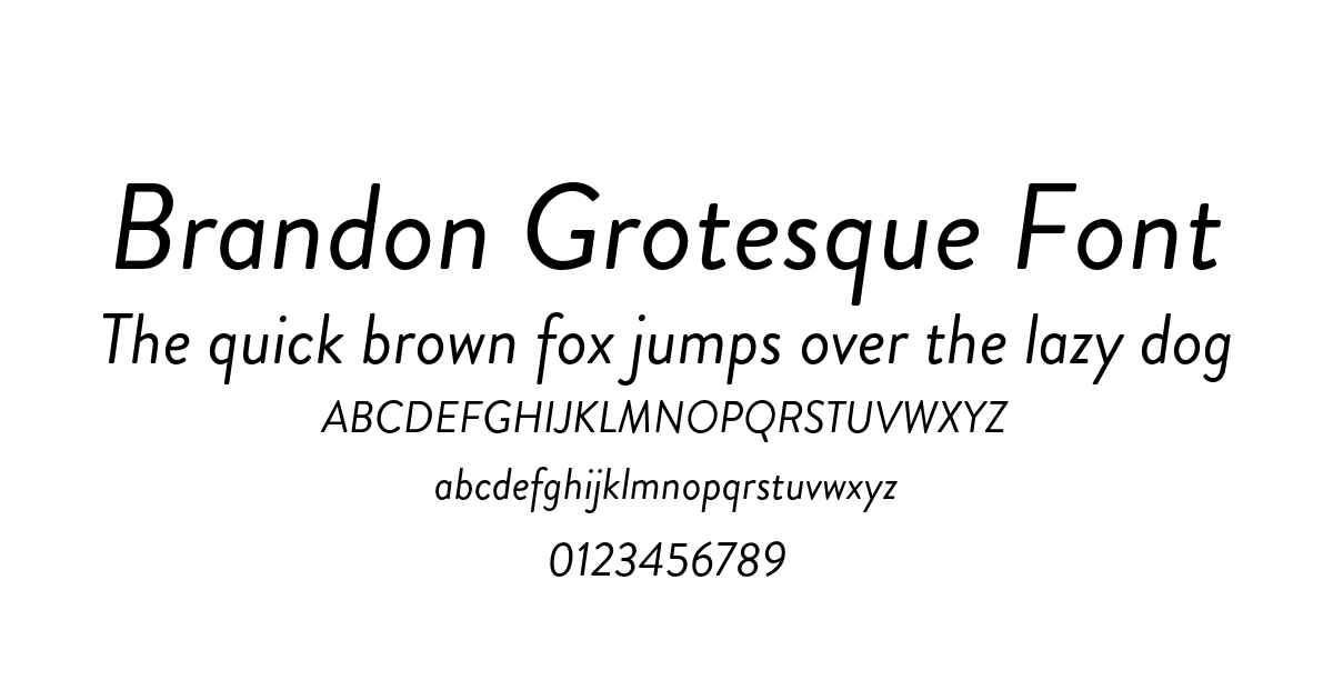 Brandon Grotesque Font preview