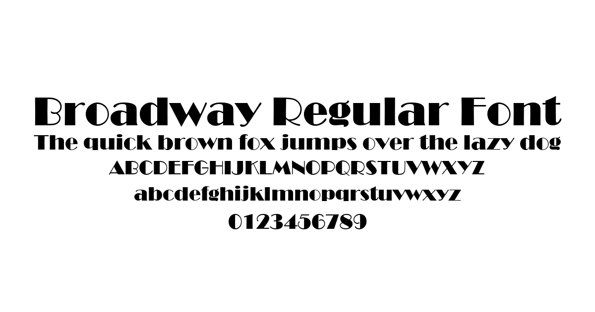 Broadway Regular Font font preview