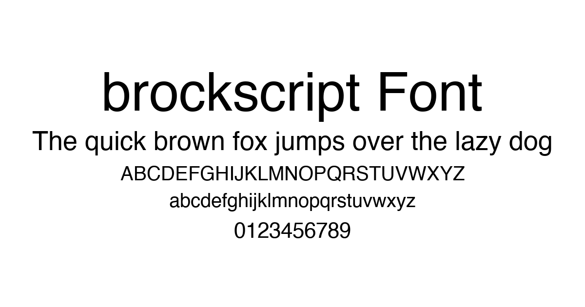 brockscript Font font preview