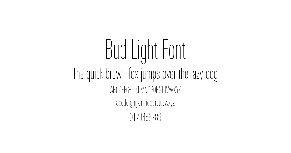 Bud Light Font font preview