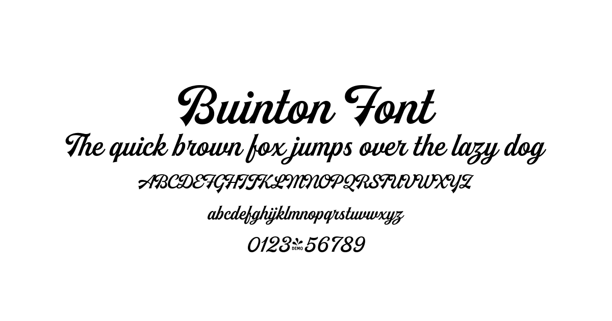 Buinton Font font preview