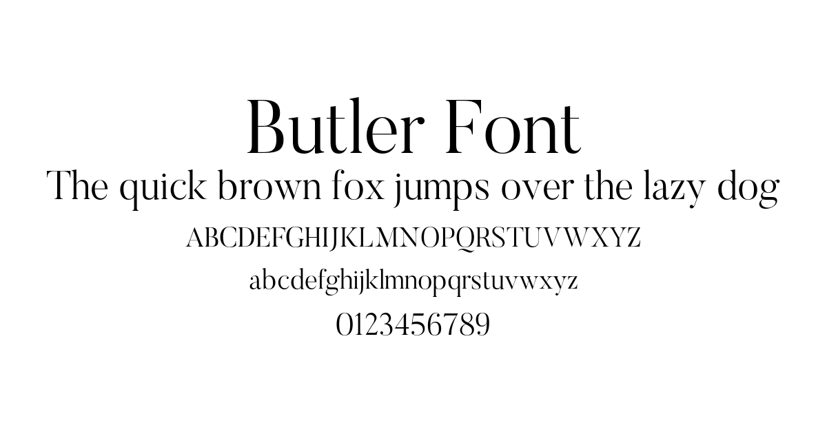 Butler Font font preview