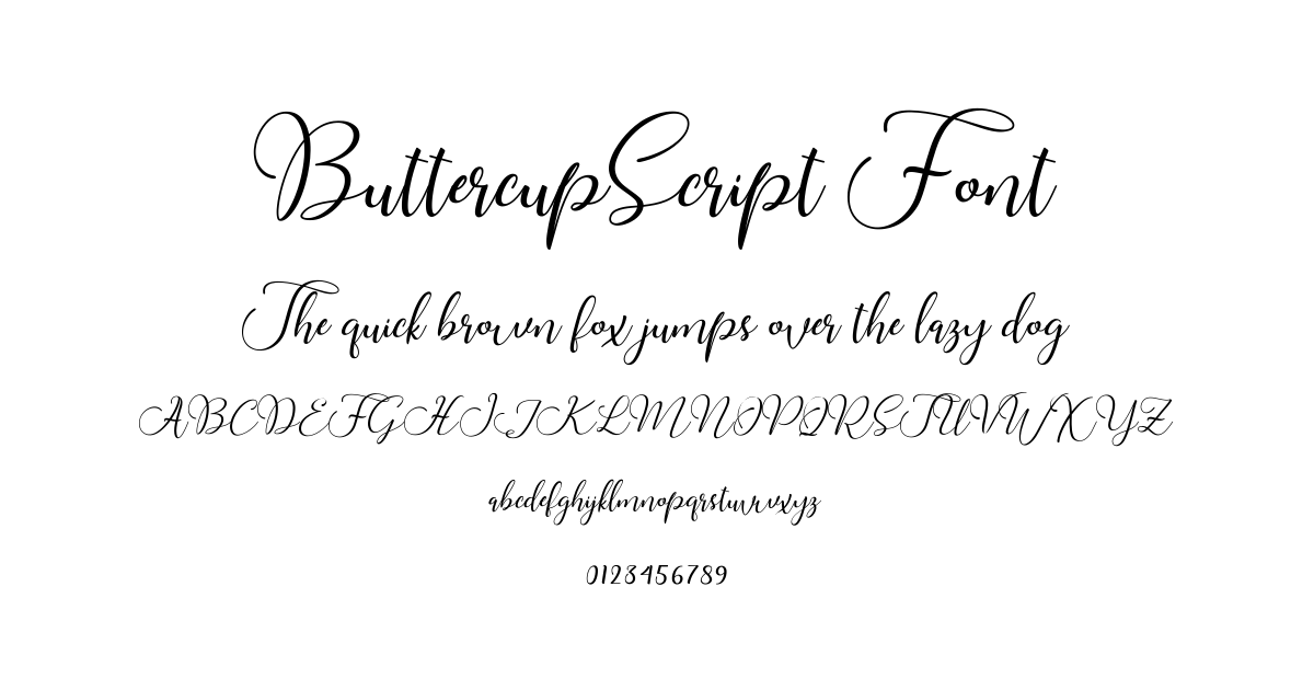 ButtercupScript Font font preview