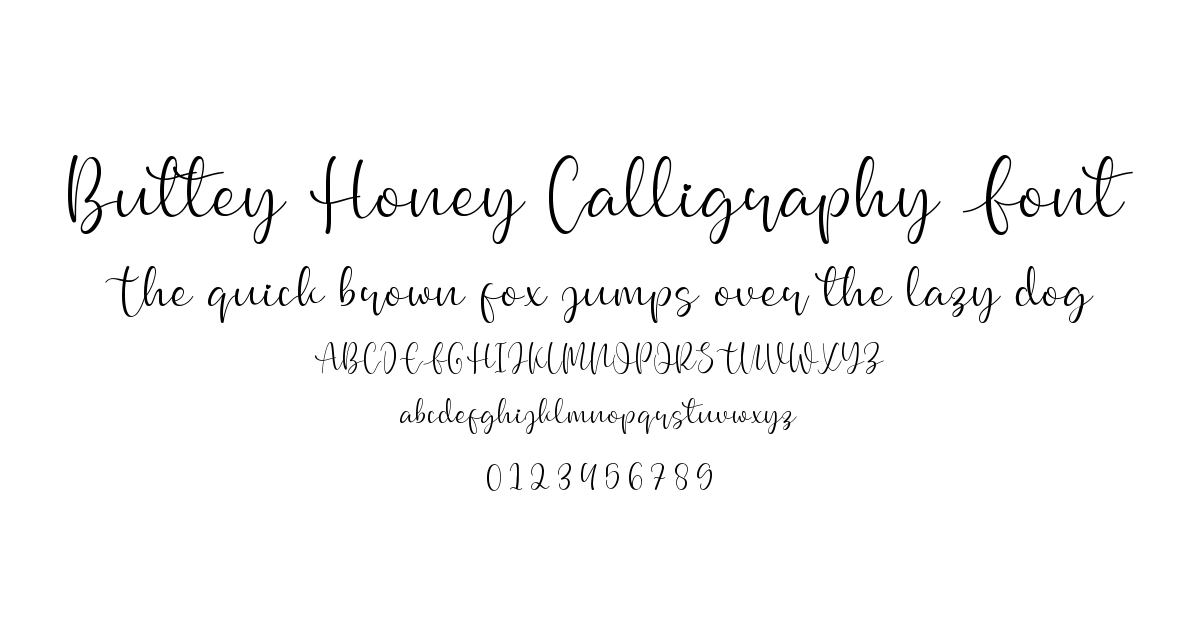 Buttey Honey Calligraphy Font font preview