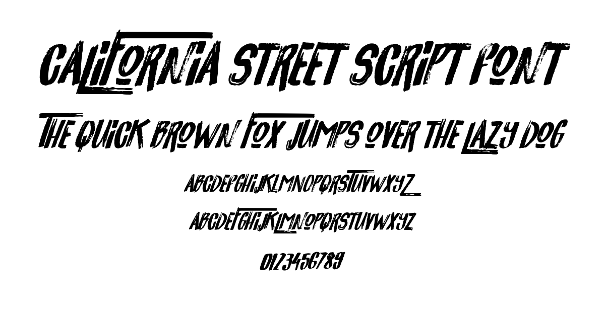 California Street Script Font font preview