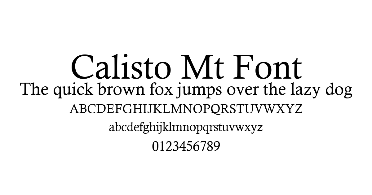 Calisto Mt Font font preview
