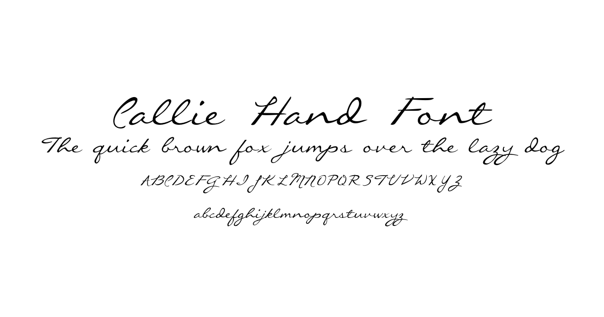 Callie Hand Font font preview