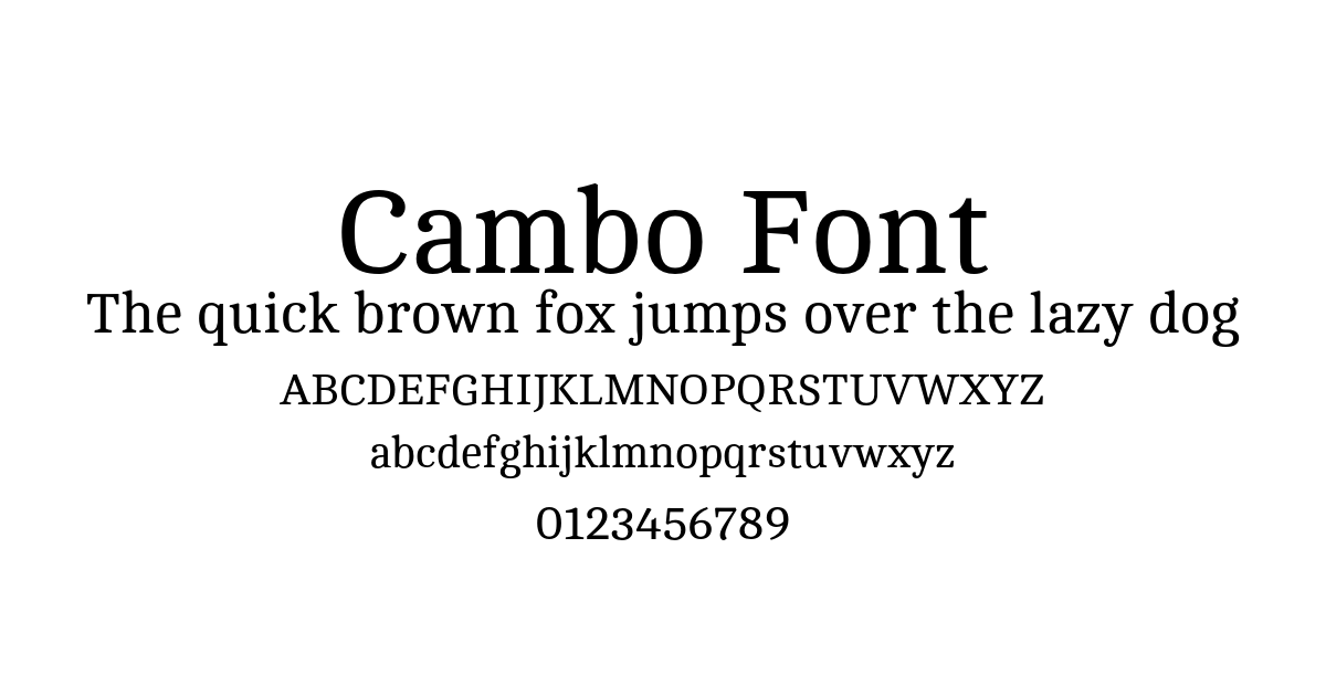 Cambo Font font preview
