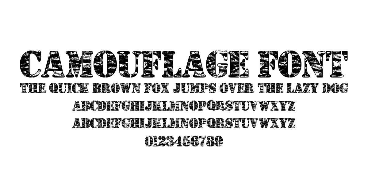 Camouflage Font font preview