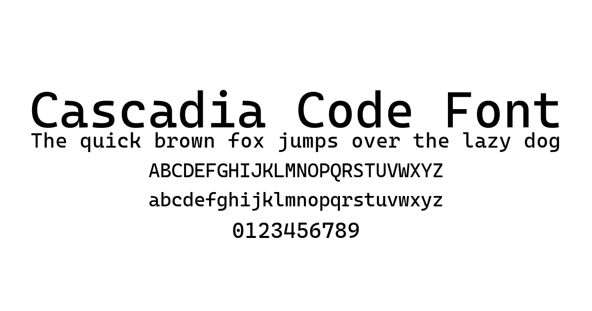 Cascadia Code Font font preview