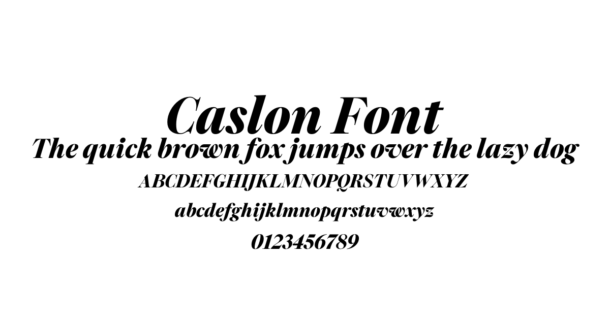 Caslon Font preview
