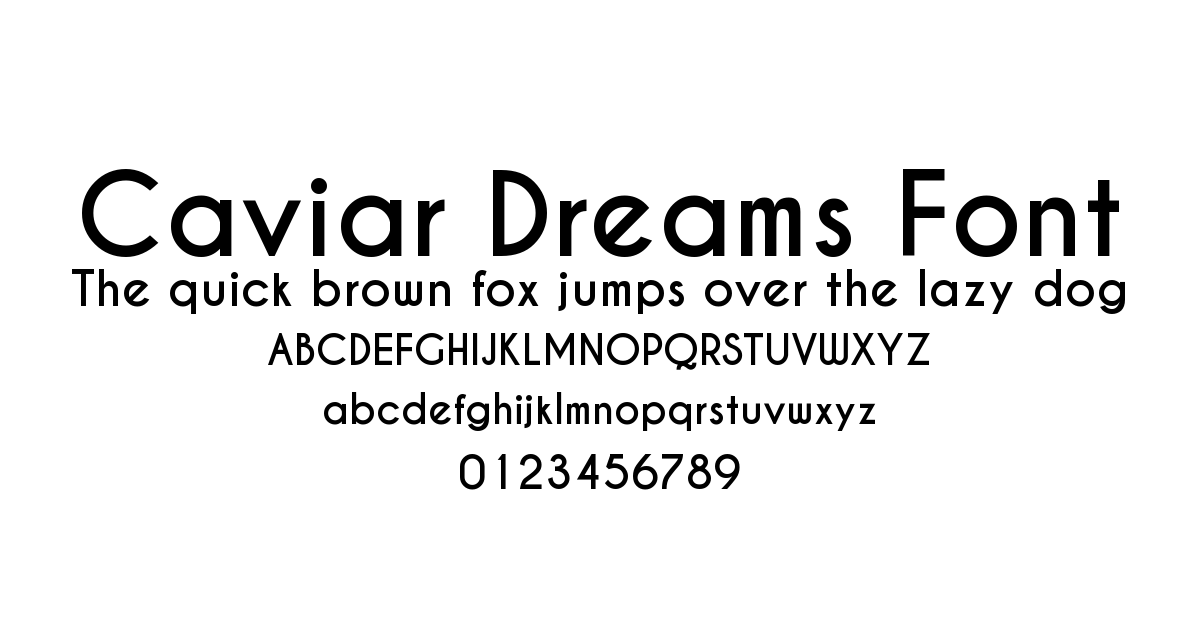Caviar Dreams Font font preview