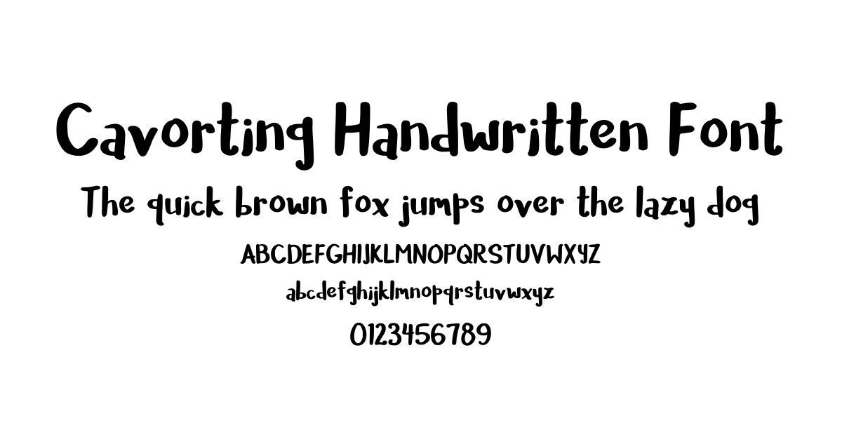 Cavorting Handwritten Font font preview