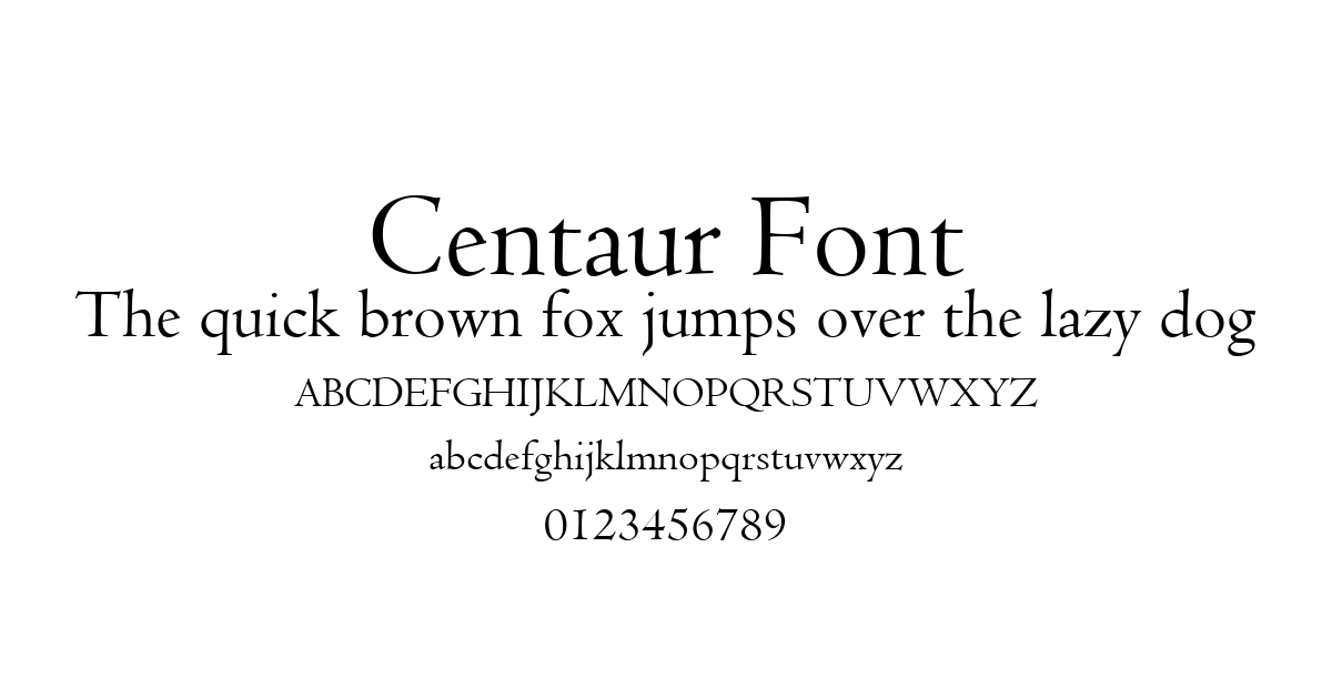 Centaur Font font preview